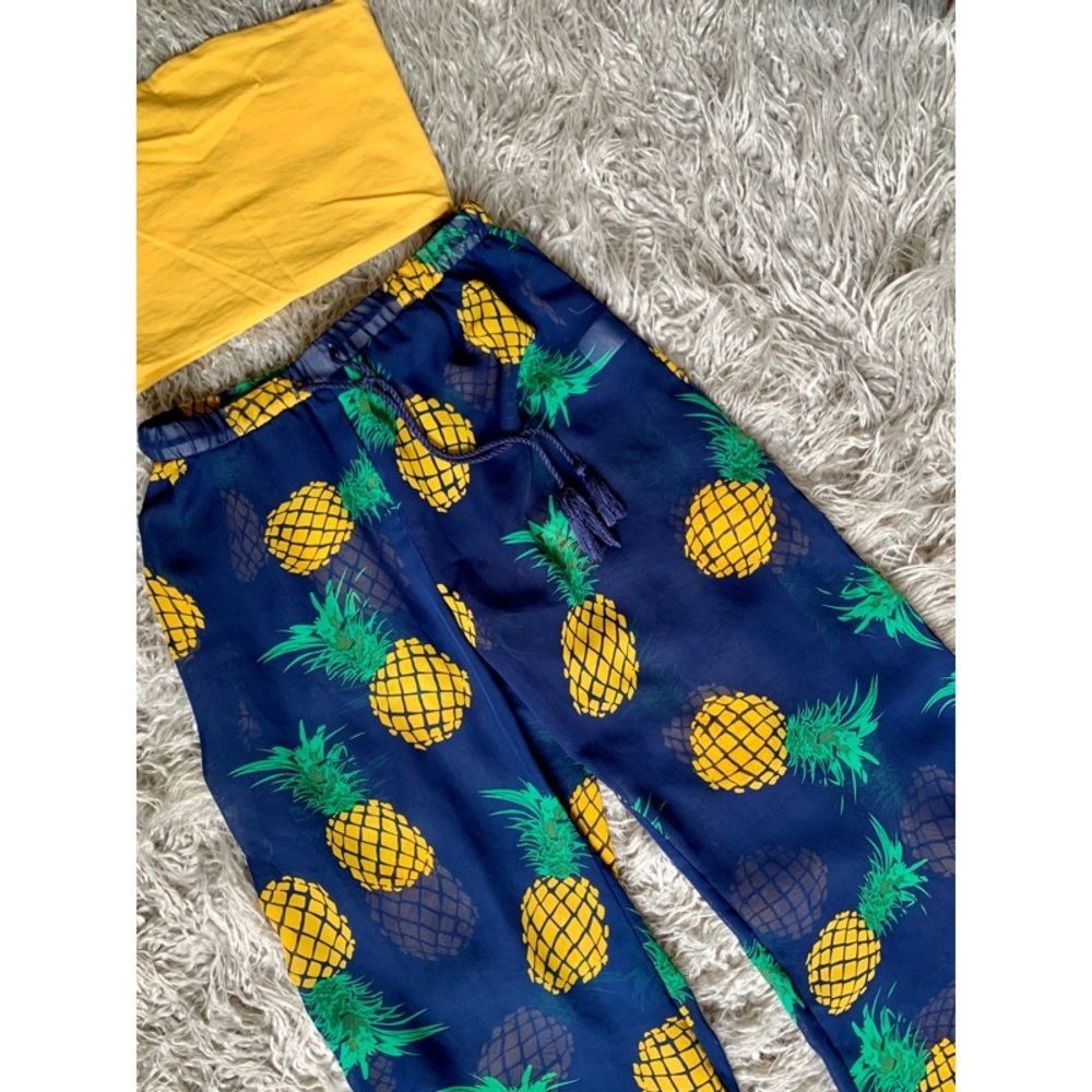 Fun pineapple sheer coverup pants!